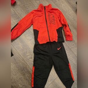 Nike Kids Red and Black Tracksuit